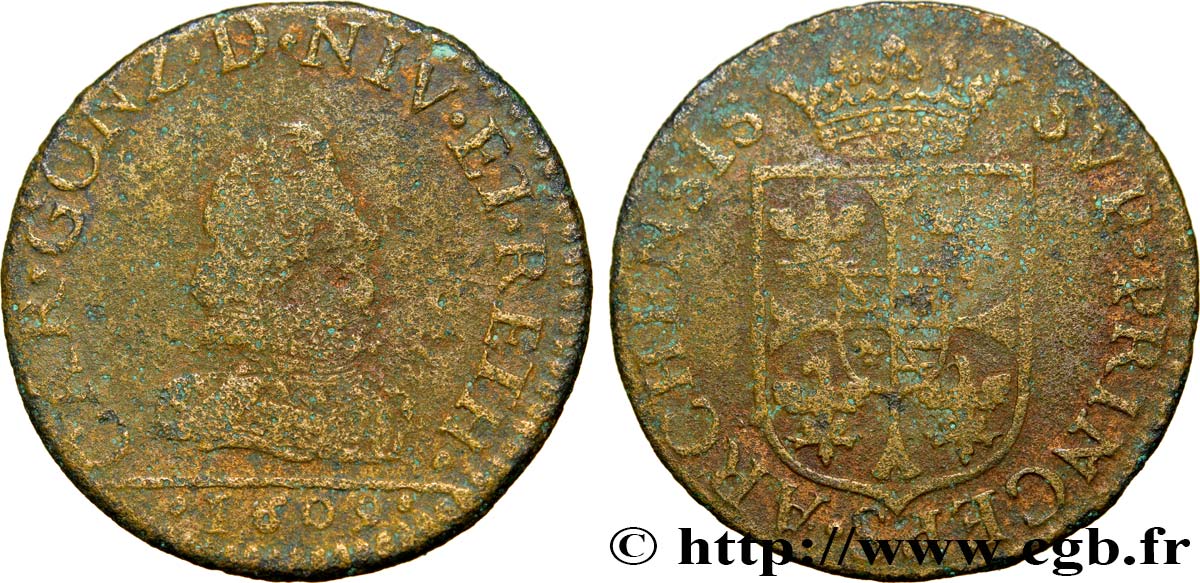 ARDENNES - PRINCIPAUTY OF ARCHES-CHARLEVILLE - CHARLES I OF GONZAGUE Liard, type 3A VG