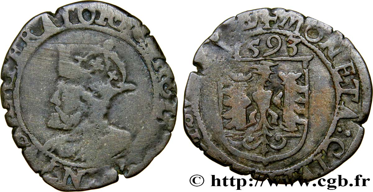 TOWN OF BESANCON - COINAGE STRUCK AT THE NAME OF CHARLES V Carolus F/VF