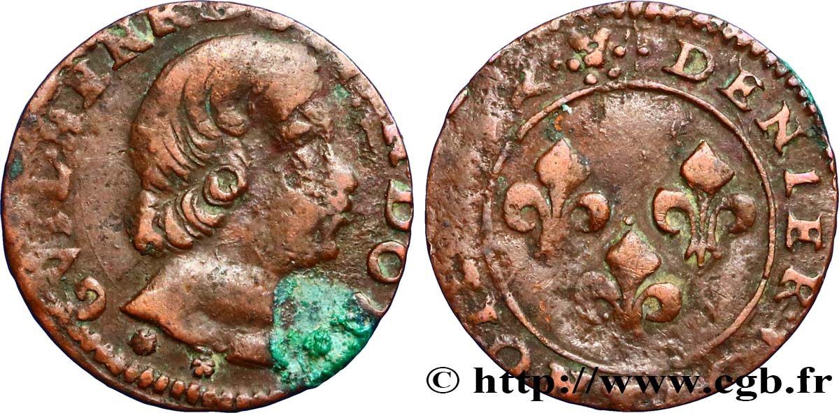 PRINCIPAUTY OF ORANGE - GUILLAUME-HENRY OF NASSAU Denier tournois, type 4 VF