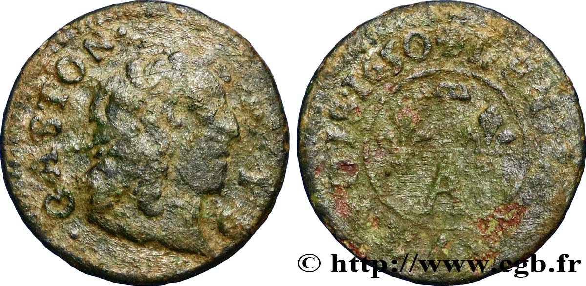 PRINCIPAUTY OF DOMBES - GASTON OF ORLEANS Denier tournois, type 10 VF