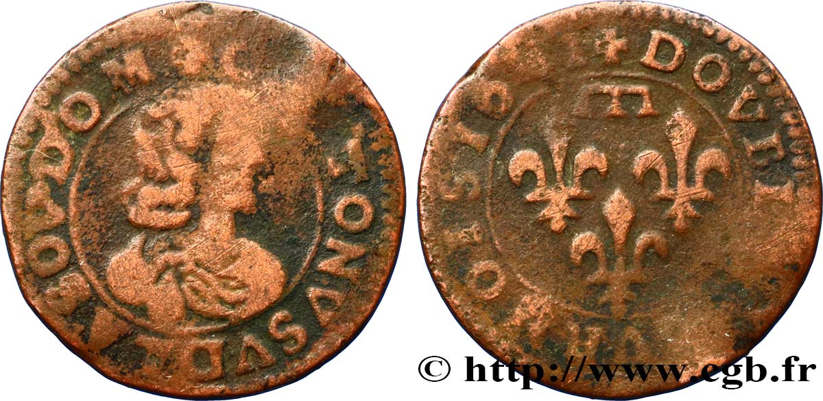 PRINCIPAUTY OF DOMBES - GASTON OF ORLEANS Double tournois, type 16 S