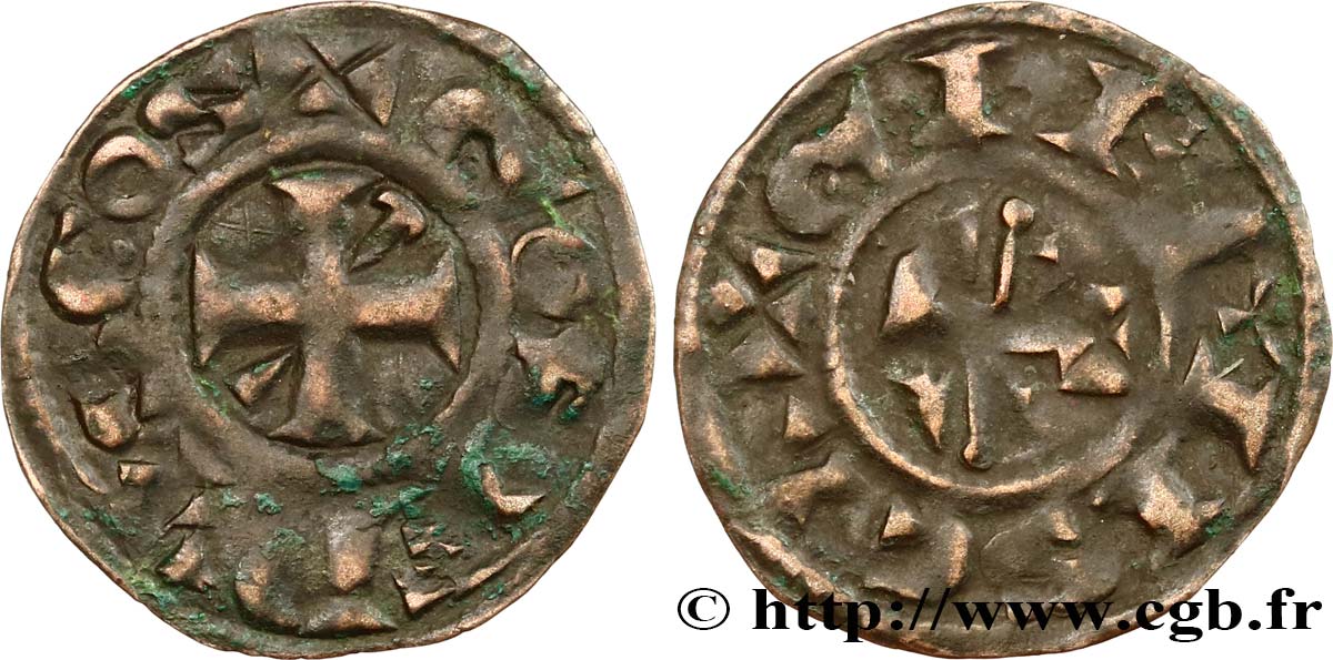 BERRY - SEIGNEURIE DE GIEN - HERVÉ III DE DONZY Denier VF