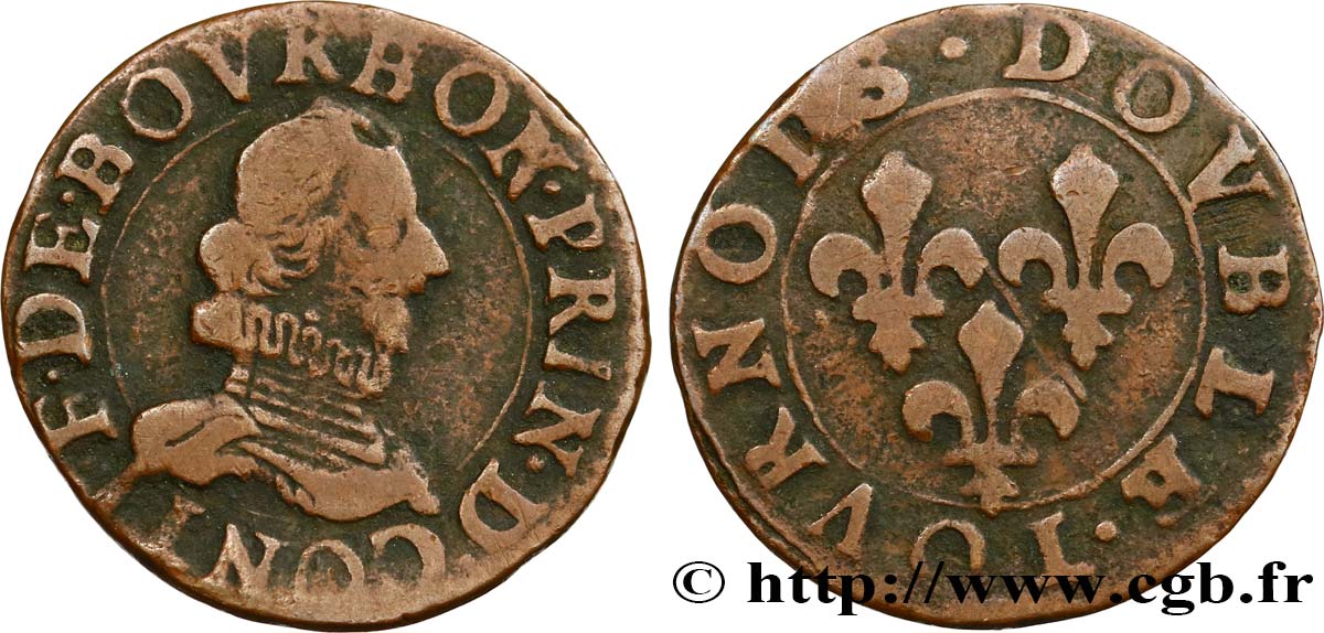 PRINCIPAUTY OF CHATEAU-REGNAULT - FRANCOIS OF BOURBON-CONTI Double tournois, type 8 VF