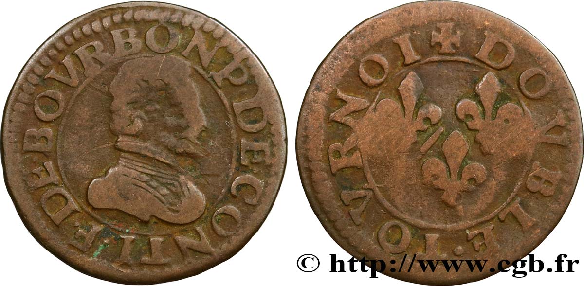PRINCIPAUTY OF CHATEAU-REGNAULT - FRANCOIS OF BOURBON-CONTI Double tournois, type 18 VF
