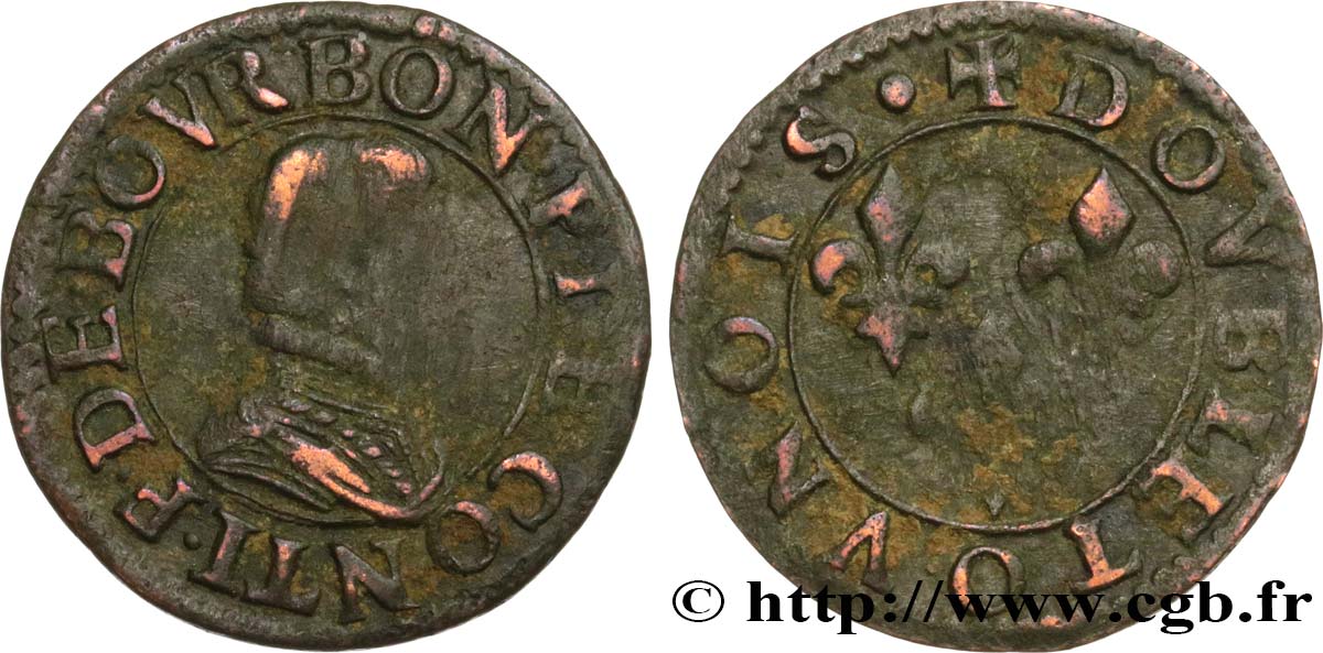 PRINCIPALITY OF CHATEAU-REGNAULT - FRANCIS OF BOURBON-CONTI Double tournois, type 18 F