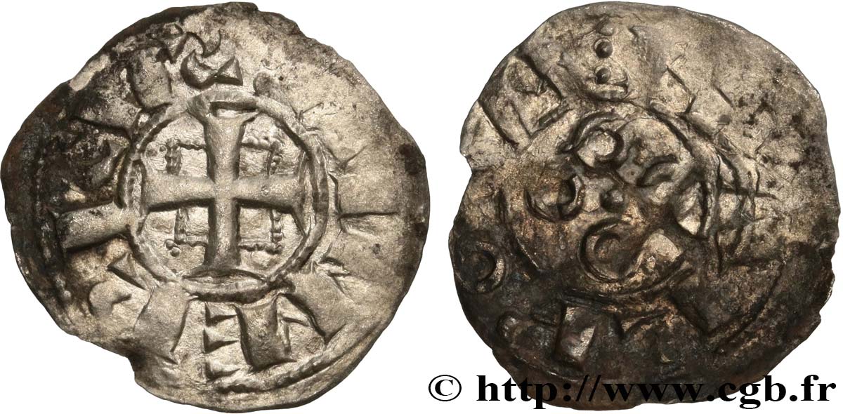 LANGUEDOC - VISCOUNTCY AND ARCHBISHOPRIC OF NARBONNE - AIMERI II Denier XF/VF