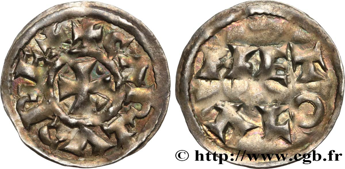 POITOU - COUNTY OF POITOU - COINAGE IMMOBILIZED IN THE NAME OF CHARLES II THE BALD Denier XF