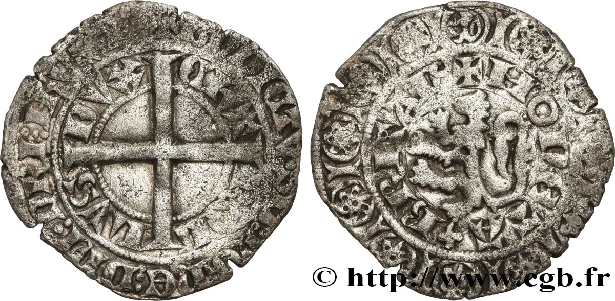 DUCHY OF BRITTANY - CHARLES OF BLOIS Gros au lion BC+/MBC