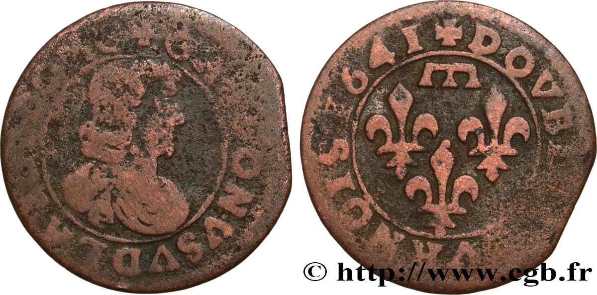 PRINCIPAUTY OF DOMBES - GASTON OF ORLEANS Double tournois, type 16 q.MB