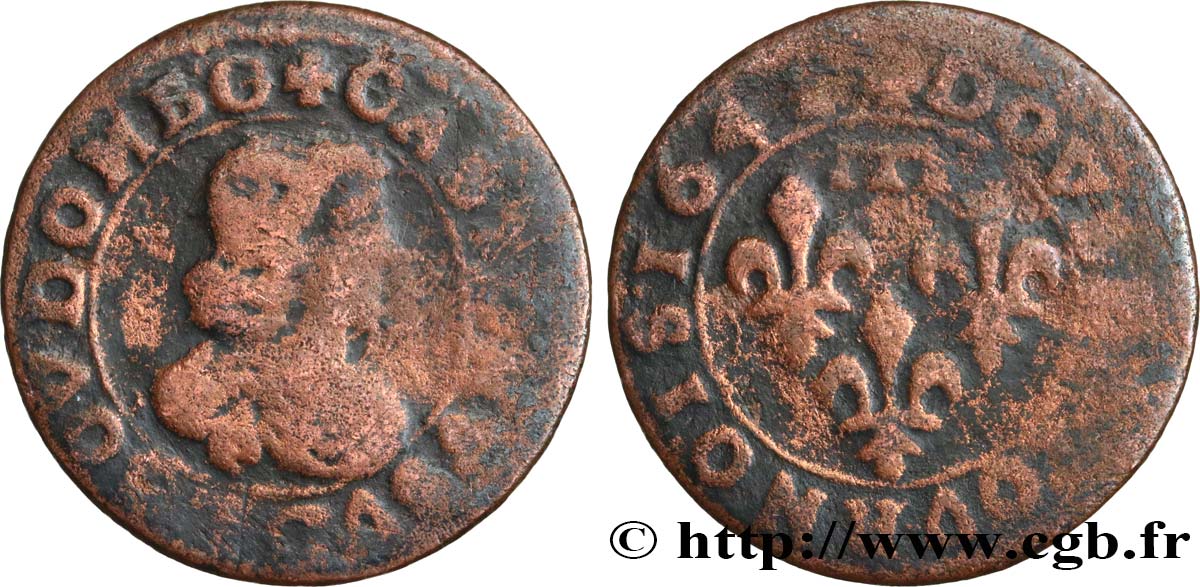 DOMBES - PRINCIPAUTÉ DE DOMBES - GASTON D ORLÉANS Double tournois, type 16 B+