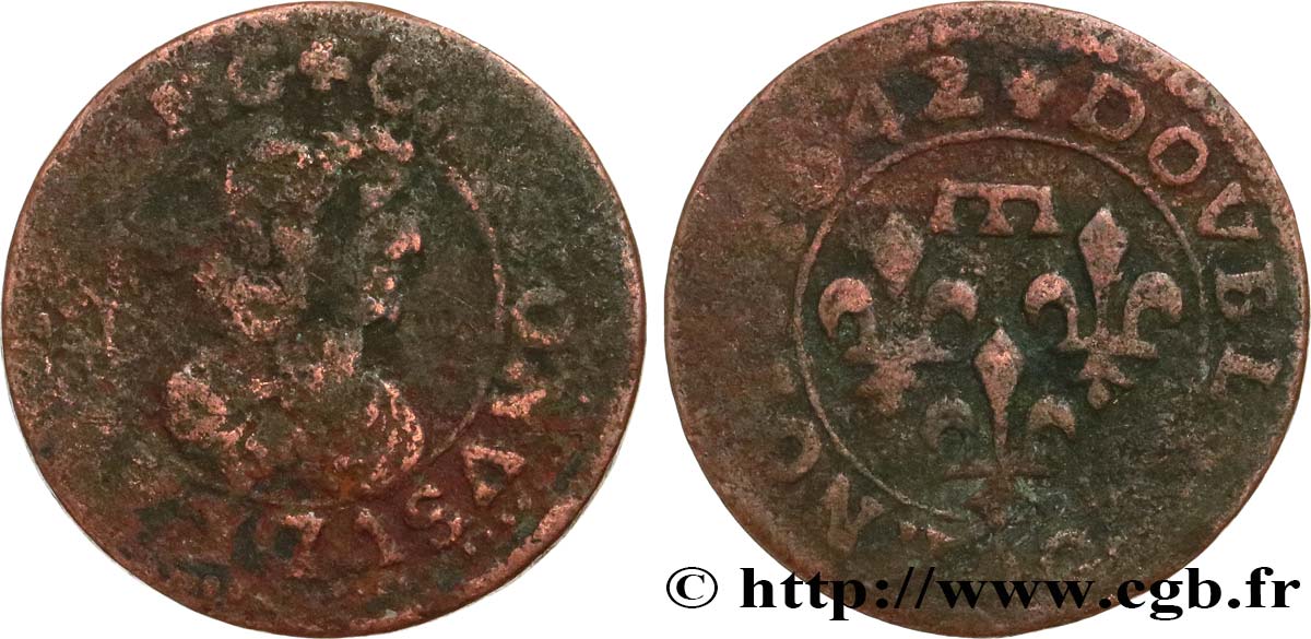 PRINCIPAUTY OF DOMBES - GASTON OF ORLEANS Double tournois, type 16 B