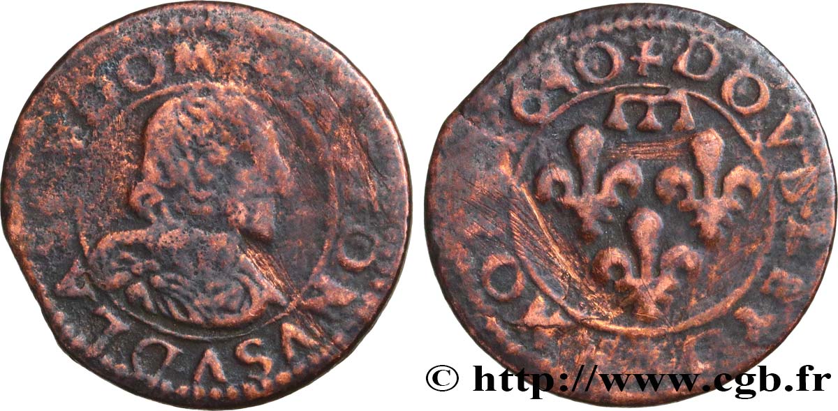 DOMBES - PRINCIPAUTÉ DE DOMBES - GASTON D ORLÉANS Double tournois, type 14 B