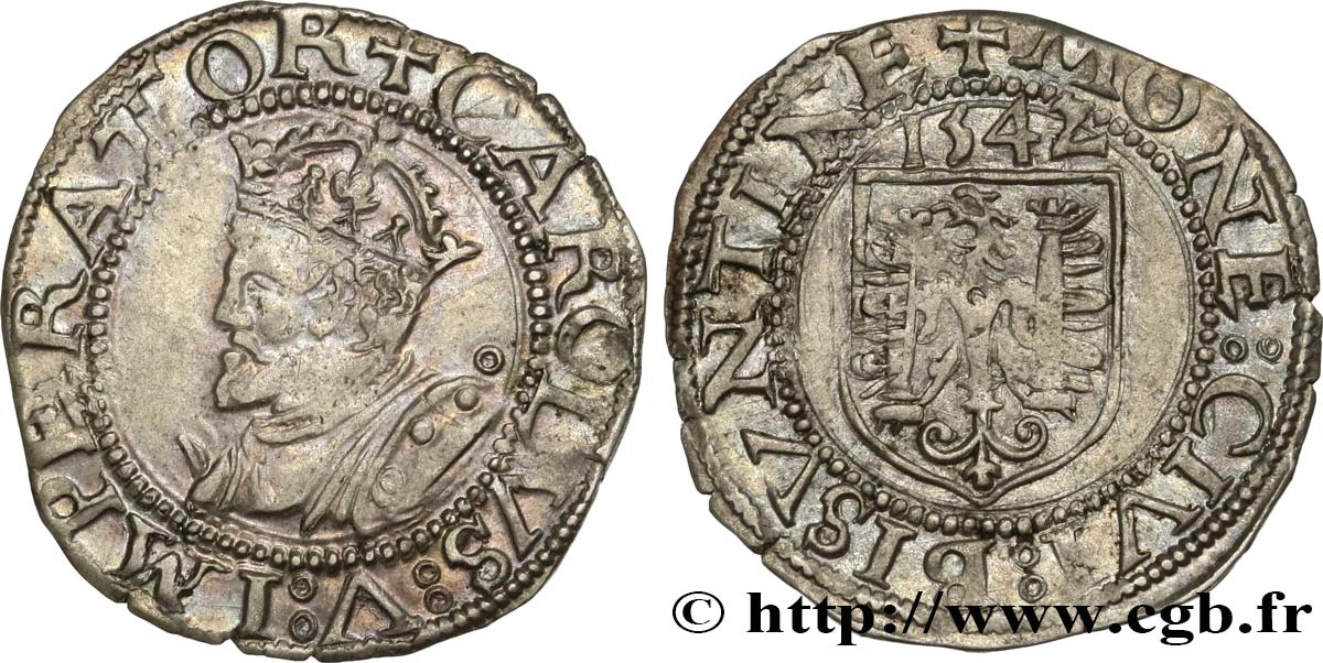 TOWN OF BESANCON - COINAGE STRUCK IN THE NAME OF CHARLES V Carolus AU