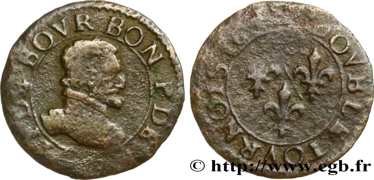 PRINCIPAUTY OF CHATEAU-REGNAULT - FRANCOIS OF BOURBON-CONTI Double tournois, type 18 SGE