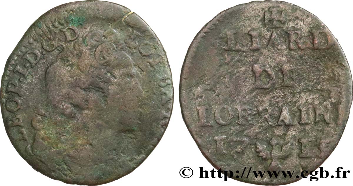 LORRAINE - DUCHÉ DE LORRAINE - LÉOPOLD Ier Liard B+