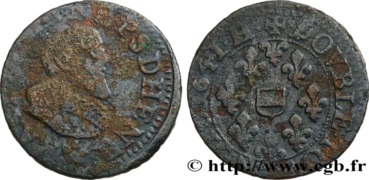 BERRY - PRINCIPAUTÉ DE BOISBELLE-HENRICHEMONT - MAXIMILIEN DE BÉTHUNE, DUC DE SULLY Double tournois, type 3 VG
