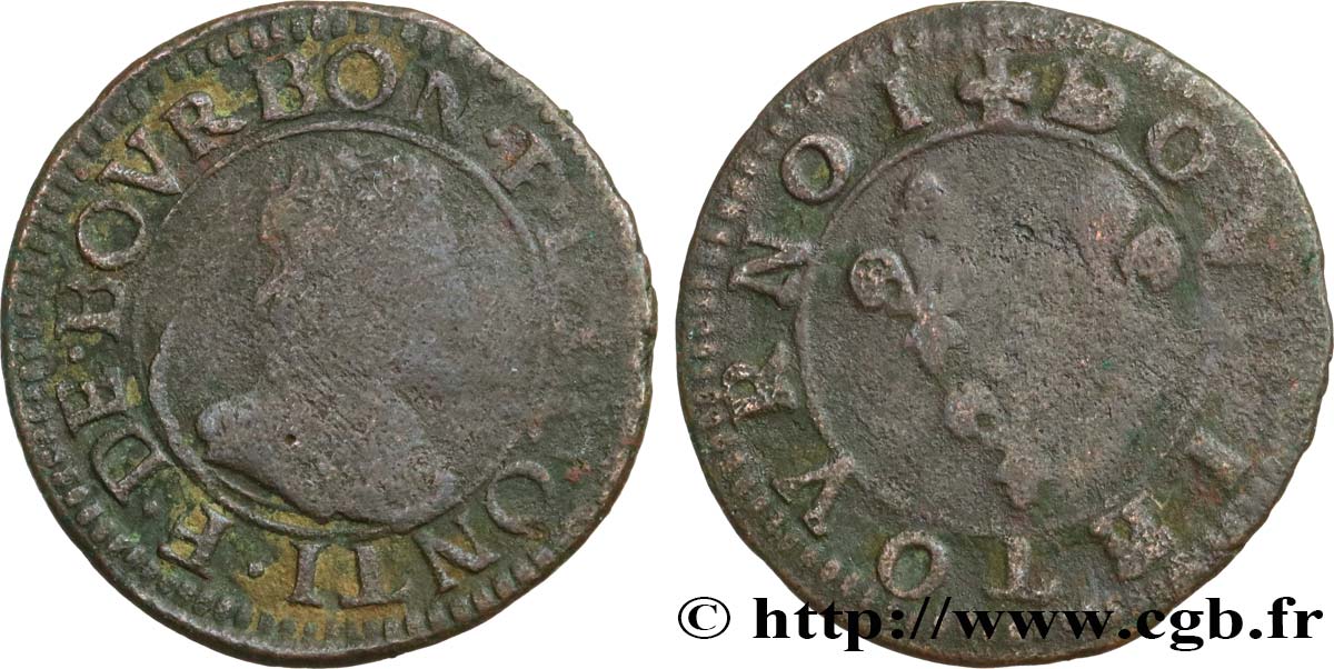 PRINCIPAUTÉ DE CHÂTEAU-REGNAULT - FRANÇOIS DE BOURBON-CONTI Double tournois, type 18 B+