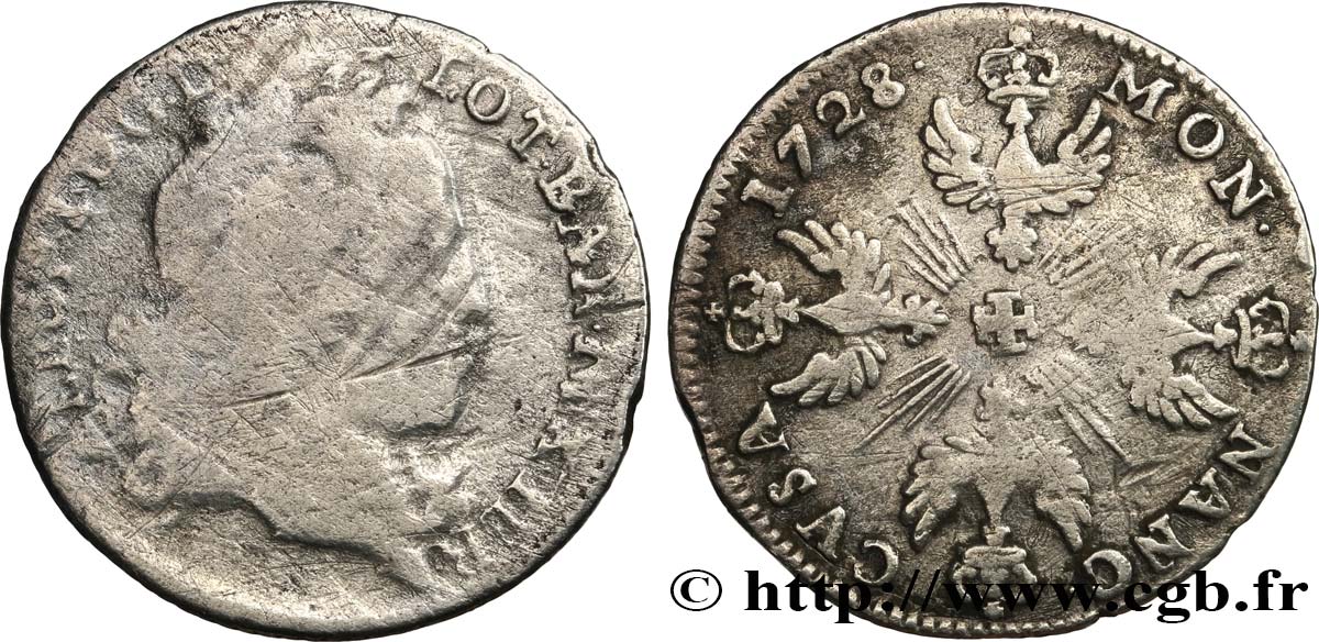 LORRAINE - DUCHÉ DE LORRAINE - LÉOPOLD Ier Masson de 12 sous 6 deniers B/TB+