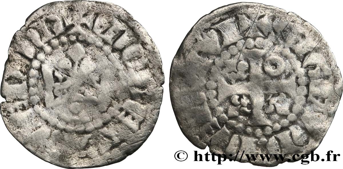 MAINE - COMTÉ DU MAINE - CHARLES DE VALOIS Denier ou mansois ou coronat B