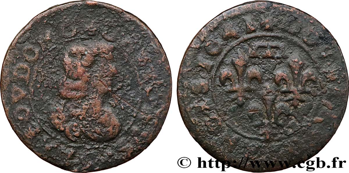PRINCIPAUTY OF DOMBES - GASTON OF ORLEANS Double tournois, type 16 VG