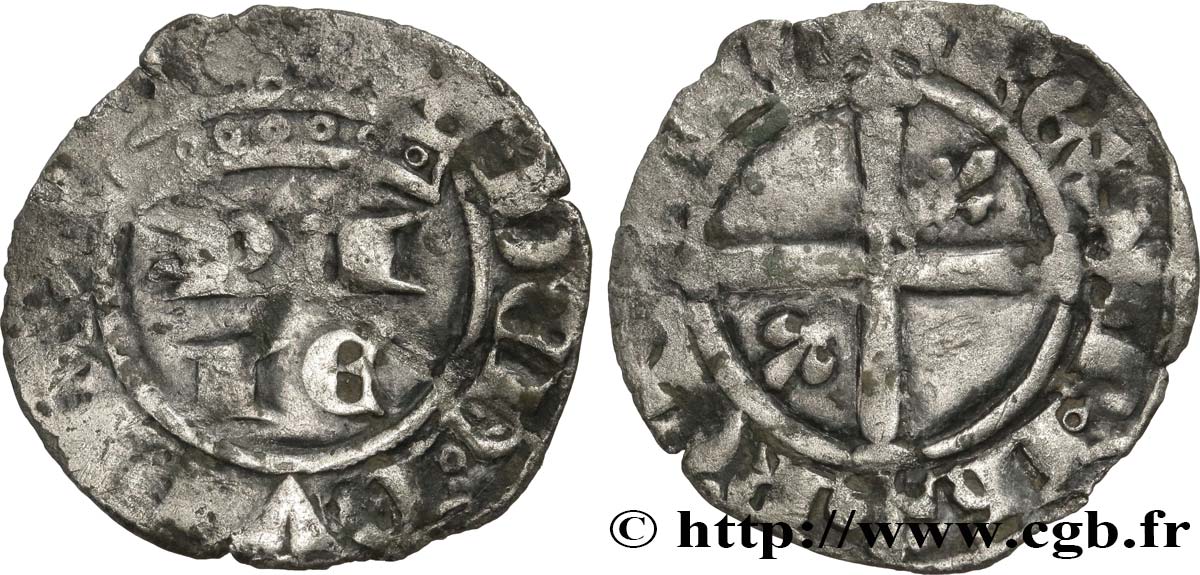 COUNTY OF PROVENCE - ROBERT OF ANJOU Double denier ou patac S