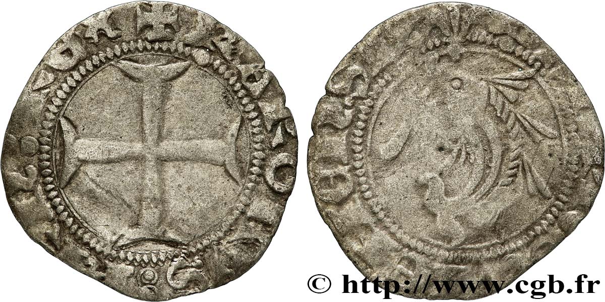 DAUPHINÉ - DAUPHINS DU VIENNOIS - CHARLES VII Petit blanc TB+