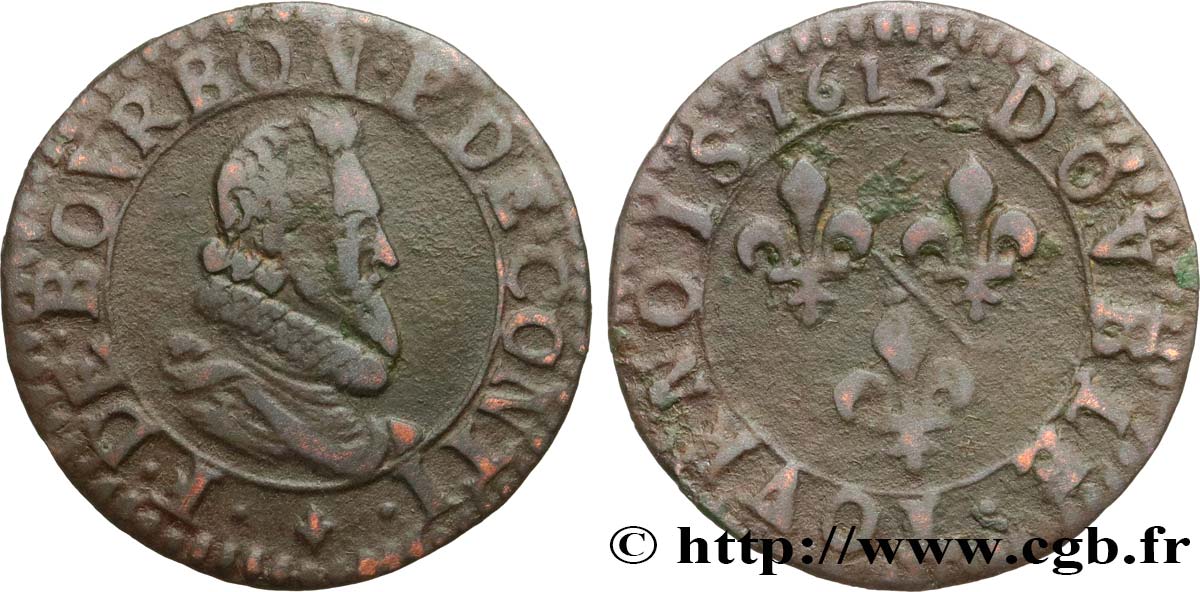PRINCIPALITY OF CHATEAU-REGNAULT - FRANCIS OF BOURBON-CONTI Double tournois, type 5 XF