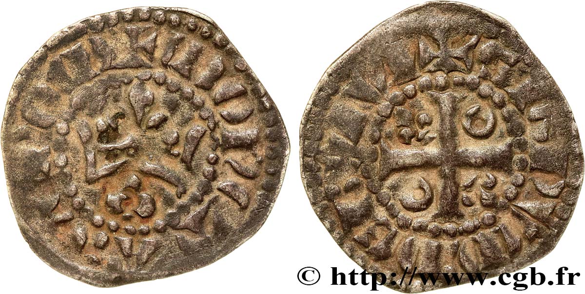MAINE - COMTÉ DU MAINE - CHARLES DE VALOIS Denier ou mansois ou coronat q.BB