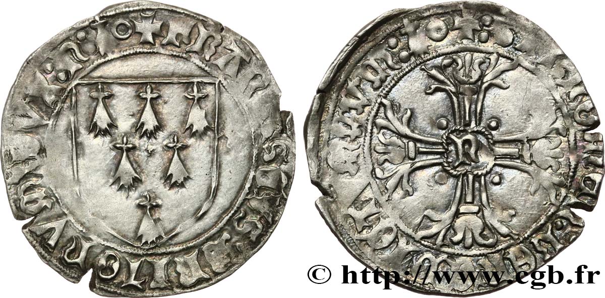 BRETAGNE - DUCHÉ DE BRETAGNE - FRANÇOIS II Gros à l écu TTB