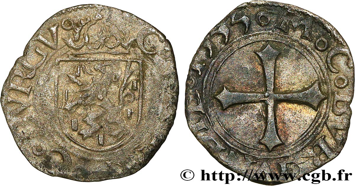 FRANCHE-COMTÉ - COUNTY OF BURGUNDY - CHARLES V CALLED CHARLES QUINT Liard XF/AU