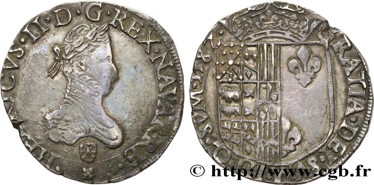 KINGDOM OF NAVARRE - HENRY III Franc q.SPL
