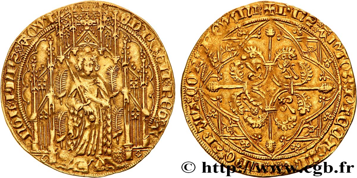 AQUITAINE - DUCHY OF AQUITAINE - EDWARD THE BLACK PRINCE Pavillon d’or XF