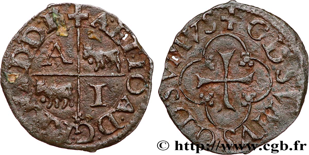 NAVARRE-BÉARN - ANTHONY OF BOURBON AND JOAN OF ALBRET Liard VF/XF