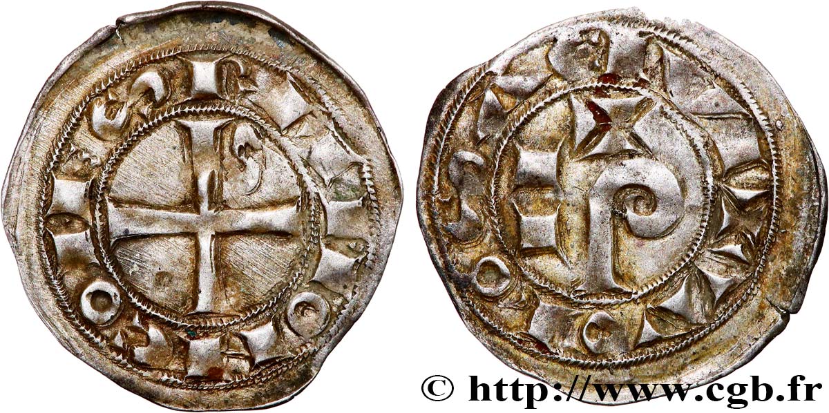 LANGUEDOC - COUNTY OF TOULOUSE - RAYMOND V, RAYMOND VI ou RAYMOND VII Denier ou raimondin AU