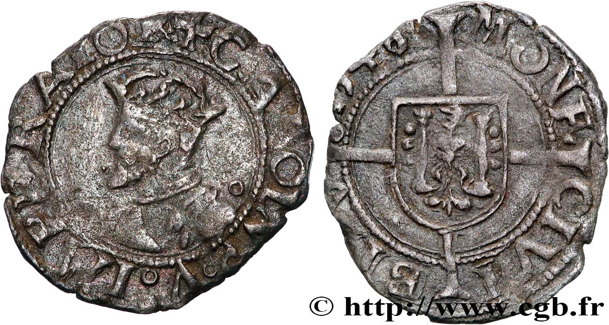 TOWN OF BESANCON - COINAGE STRUCK AT THE NAME OF CHARLES V Demi-carolus ou Blanc BB