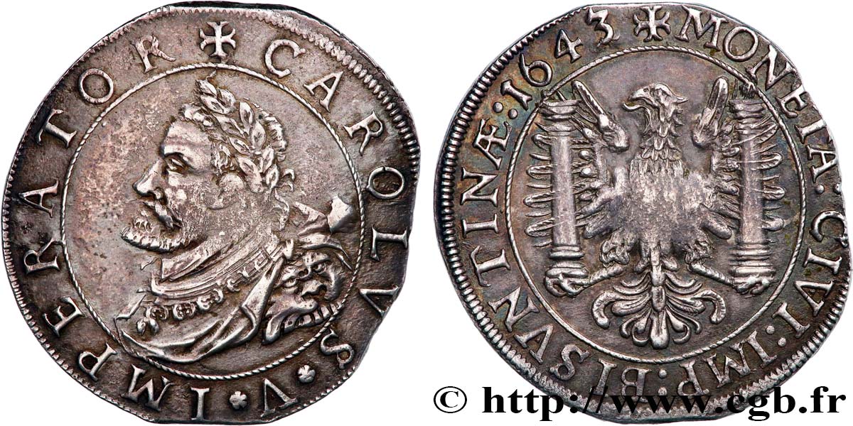 TOWN OF BESANCON - COINAGE STRUCK AT THE NAME OF CHARLES V Demi-daldre fVZ/VZ
