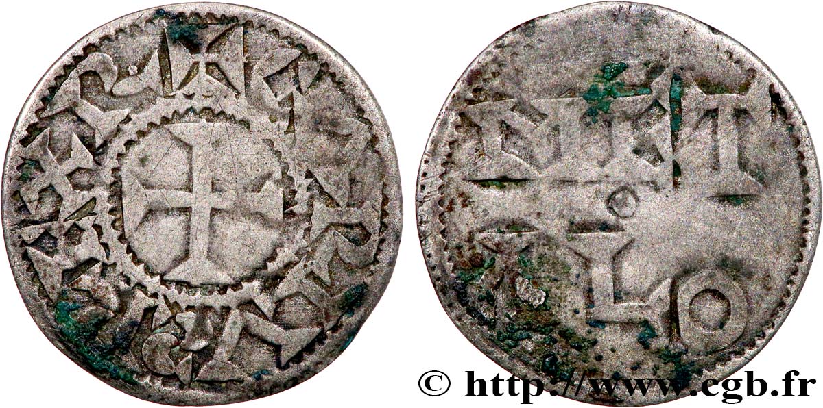 POITOU - COMTÉ DE POITOU - MONNAYAGE IMMOBILISÉ AU NOM DE CHARLES II LE CHAUVE Denier VF