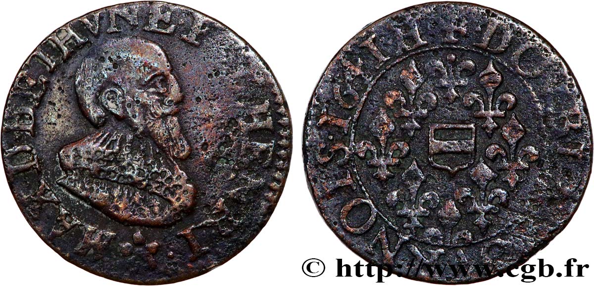 BERRY - PRINCIPAUTÉ DE BOISBELLE-HENRICHEMONT - MAXIMILIEN DE BÉTHUNE, DUC DE SULLY Double tournois, type 3 VF