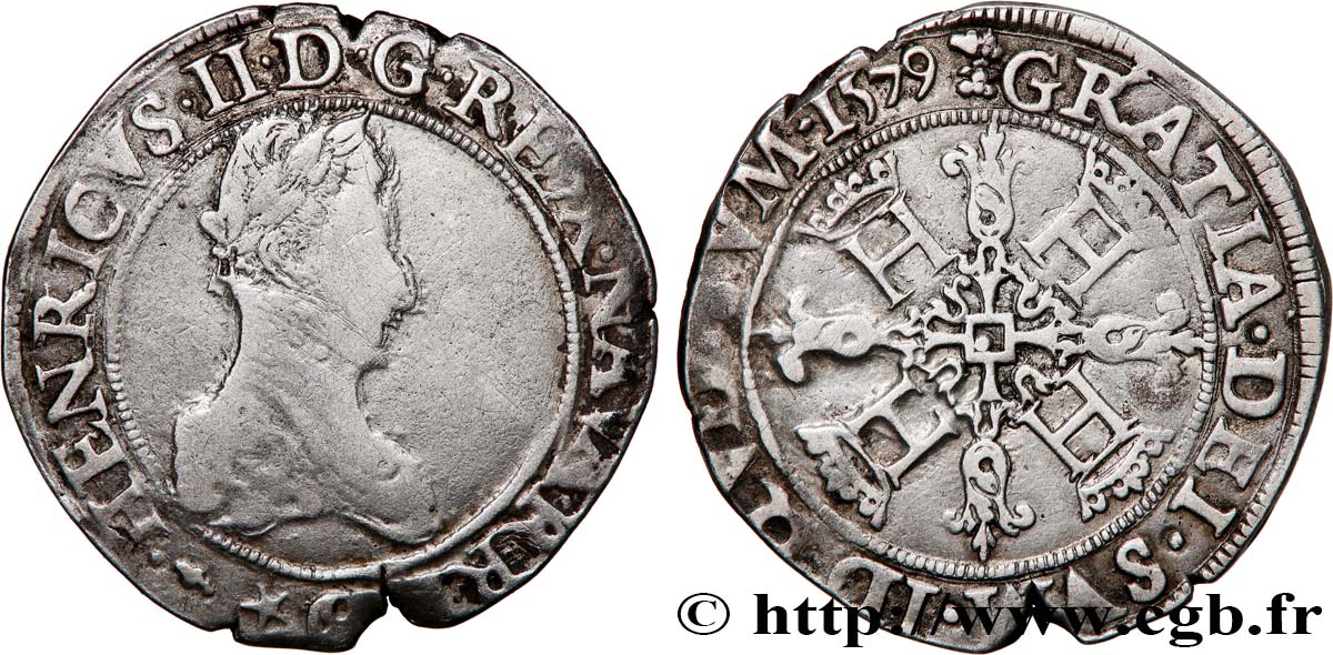 KINGDOM OF NAVARRE - HENRY III Franc fSS/fVZ