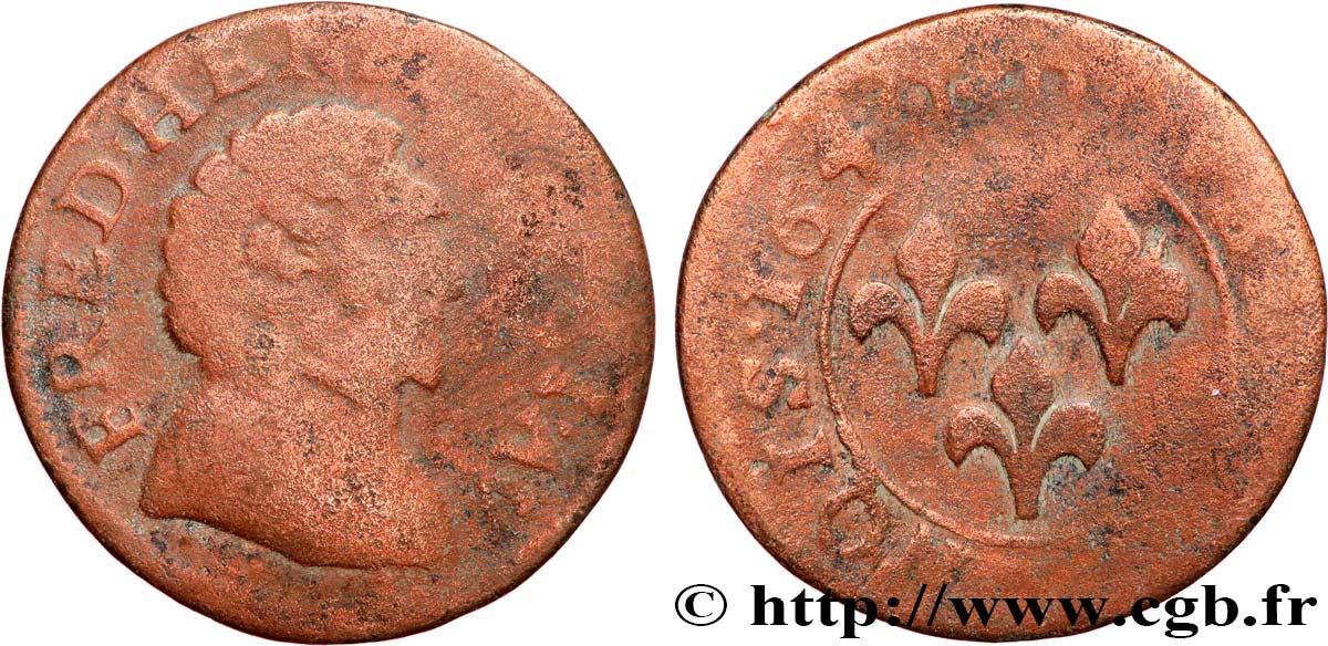 PRINCIPAUTY OF ORANGE - FREDERIC-HENRY OF NASSAU Double tournois, type 4 S