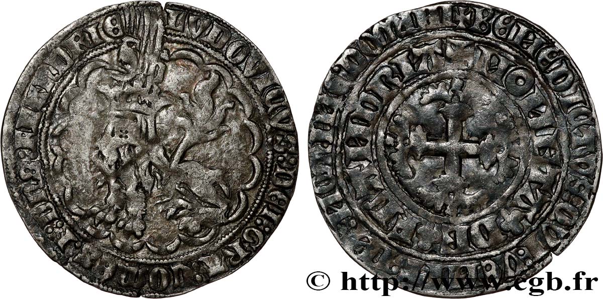 FLANDERS - COUNTY OF FLANDERS - LOUIS I OF CRÉCY - LOUIS II Double gros ou botdraeger AU/XF