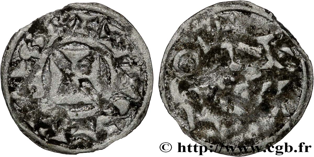 POITOU - COMTÉ DE POITOU - MONNAYAGE IMMOBILISÉ AU NOM DE CHARLES II LE CHAUVE Denier VF