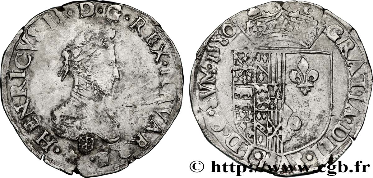 NAVARRE - KINGDOM OF NAVARRE - HENRY III Franc XF/AU