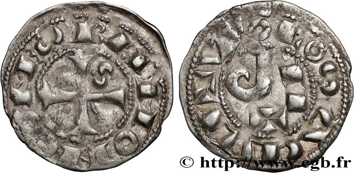 LANGUEDOC - COMTÉ DE TOULOUSE - RAYMOND V, RAYMOND VI OU RAYMOND VII Obole ou demi-raimondin TTB+