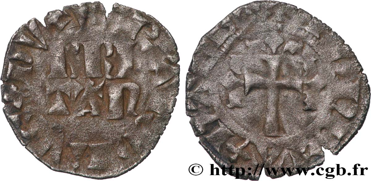 DUCHY OF BRITTANY - CHARLES OF BLOIS Double denier VF/XF