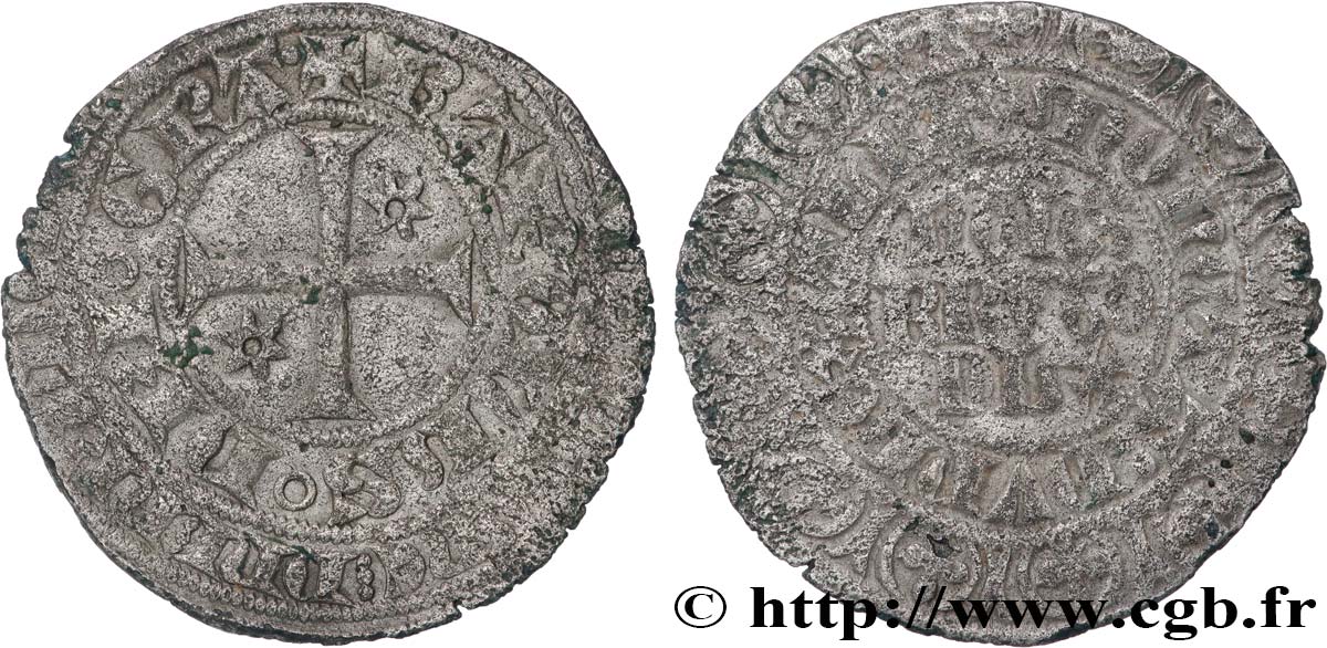 DUCHY OF BRITTANY - CHARLES OF BLOIS Gros XF/VF