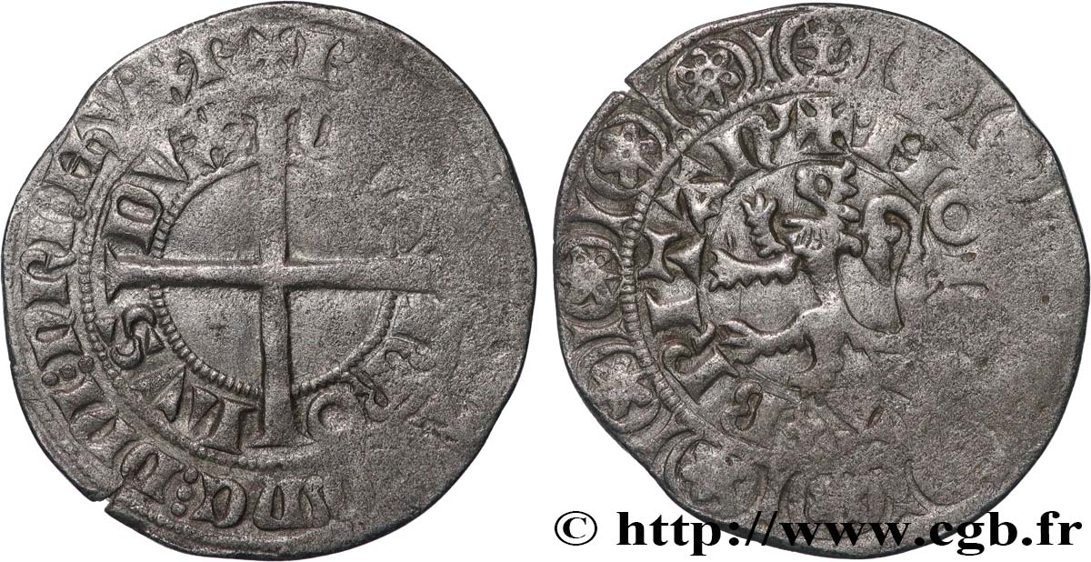 BRITTANY - DUCHY OF BRITTANY - CHARLES OF BLOIS Gros au lion XF