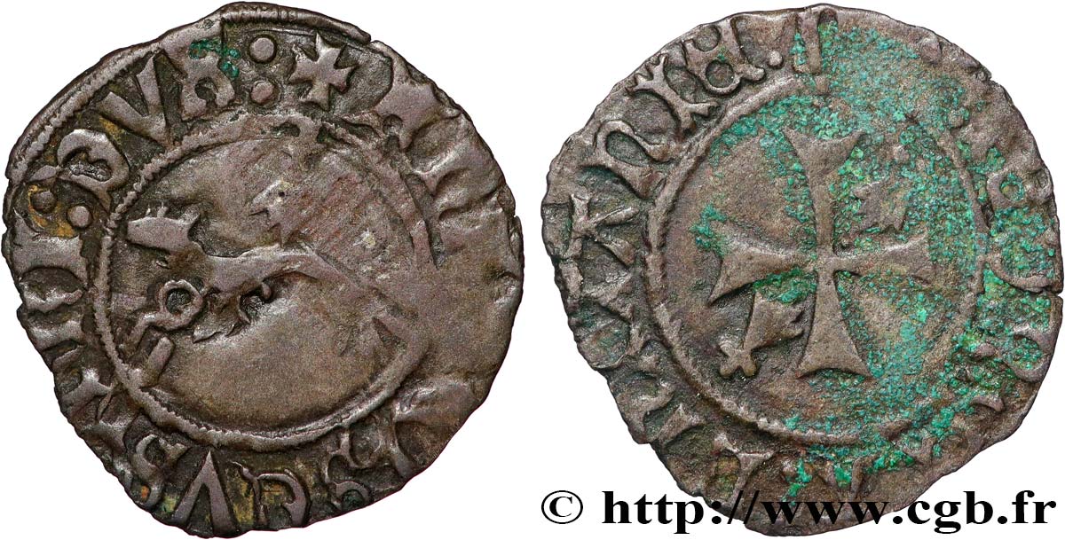BRITTANY - DUCHY OF BRITTANY - FRANCIS I AND FRANCIS II Double denier à l hermine XF/VF