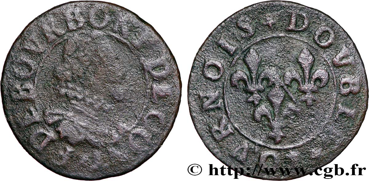 PRINCIPAUTÉ DE CHÂTEAU-REGNAULT - FRANÇOIS DE BOURBON-CONTI Double tournois, type 14 TB