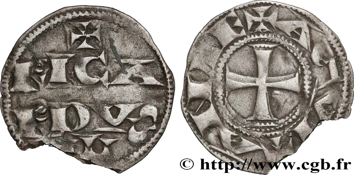 AQUITAINE - DUCHÉ D AQUITAINE - RICHARD CŒUR DE LION Denier, 1er type TTB